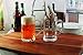 Circleware 55673 Glass Beer Mugs with Handle, Set of 2 Heavy Base Fun Entertainment Glassware Beverage Drinking Cups for Water, Wine, Juice and Bar Dining Decor Novelty Gift, 16.4 oz, Downtown Pub 2pc