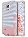 ULAK Note 4 Case, Galaxy Note 4 Case, Shock Resistance 3in1 Anti Slip Note 4 Case Hybrid with Soft Flexible Inner Silicone Skin Protective Case Hard Cover(Minimal Stripes Rose Gold)
