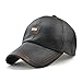 King Star Men Vintage Winter Warm Leather Adjustable Baseball Cap Dark Brown