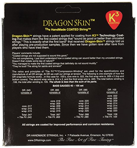 DR Strings DSB5-40 Dragon Skin Coated Light 5-String Bass Strings