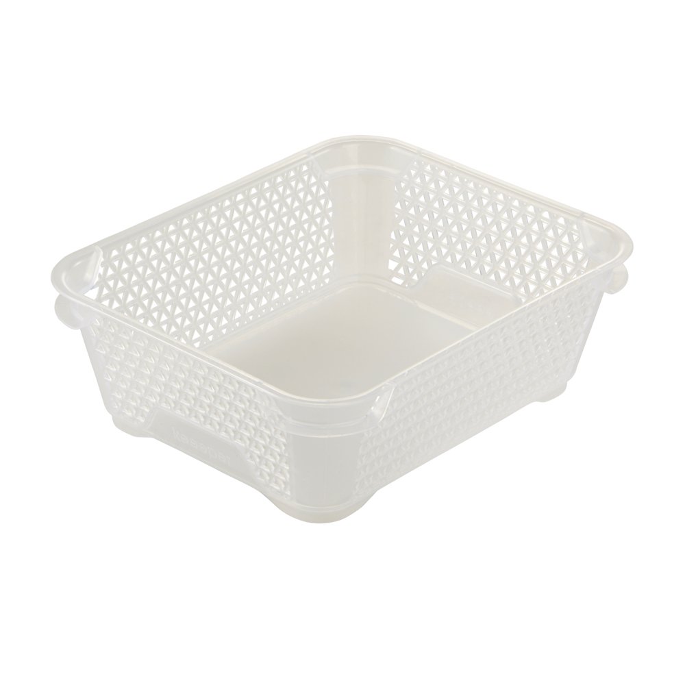 keeeper Mini Storage Basket, Stackable, A6 Size, 20x16x7 cm, Mirko, Transparent