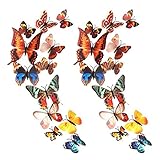Mudder 3D Butterfly Stickers Wall Stickers for Home, Room Decoration, 24 Pieces, Multi-colors