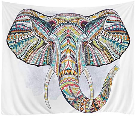 Yzakka Elephant Tapestry Mandala Hippie Bohemian Wall Hanging Living Room Bedroom Dorm Decor 59x51Inch