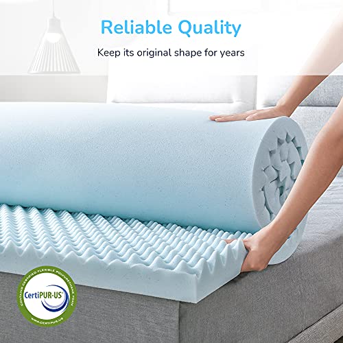 RECCI 2.5Inch 5Zone Mattress Topper Full, Pressure Relief Memory Foam