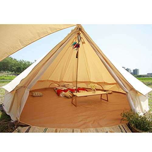 PlayDo 4Season Waterproof Cotton Canvas Bell Tent Large Glamping Wall