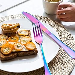 LIANYU Rainbow Flatware Cutlery Set, 20 Piece
