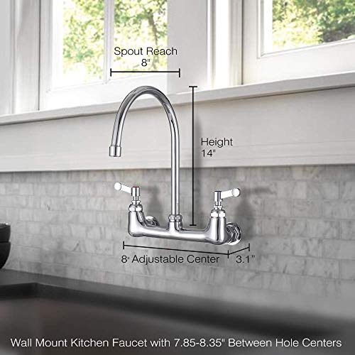 MSTJRY Commercial Wall Mount Faucet, Commercial Sink Faucet with 8 Inch