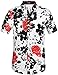 SSLR Men's Button Down Short Sleeve Hawaiian Style Tropical Shirt (X-Large, White)