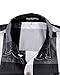 JoJoJoy Men's Casual Long Sleeve Plaid Button Down Shirt Contrast Color Block Pattern Black Size L