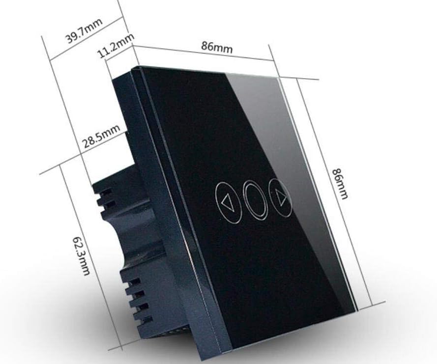 Touch Dimmer Switch UK Standard Crystal Touch Glass Remote Control Light Smart Switch (Black), 86*86*39mm - Image 4