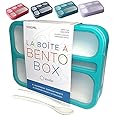 kinsho Bento Box Lunch-Box Containers for Kids, Adults | 6 Compartment Lunch-Boxes | Leakproof School Bentobox, Snack or Meal Portion Container | BPA-Free, Teal