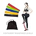 RJQ Exercise Resistance Loop Bands, (24 x 2-Inch) Set of 5 Fitness Exercise Bands with 100% Natural Latexl Best for Yoga, Stretching, Outdoor Exercise.