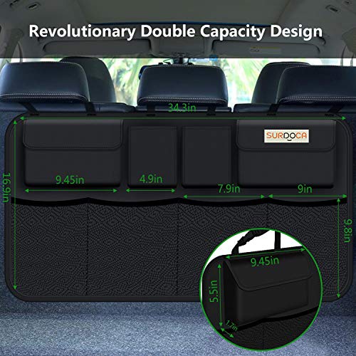 SURDOCA-Organizador-Coche-3-Gen-90-46-cm-de-Doble-Capacided-Organizador-Maletero-Coche-Equipado-con-Elastic-Net-4-Structura-de-Varita-Mgica-Bolsa-Maletero-Coche-Bolsa-Coche-Negro