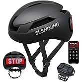 Bike Helmet, Smart App Program Bike Helmet with USB Rechargeable Light, Back Light Mountain for Adult&Men Women, with Turn Signals Remote Control