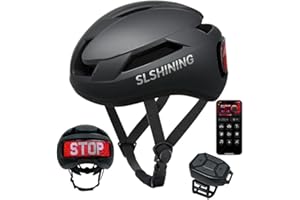 MOYACA Bike Helmet, Smart App Program Bike Helmet with USB Rechargeable Light, Back Light Mountain for Adult&Men Women, with Turn Signals Remote Control