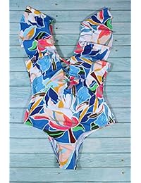 Traje de baño de una pieza con volantes cruzados y volantes cruzados Musunny para dama