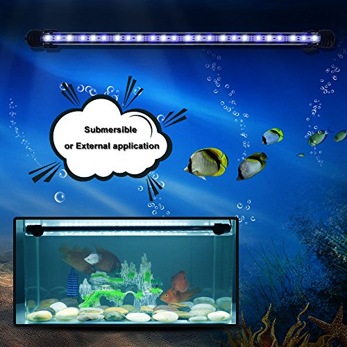GOESWELL LED Aquarium Light, Aquarium LED Lighting for Fish Tanks White and Blue LEDs Fixture Underwater Submersible Fish Tank Lamp (11.41 inch) - Thumbnail 6