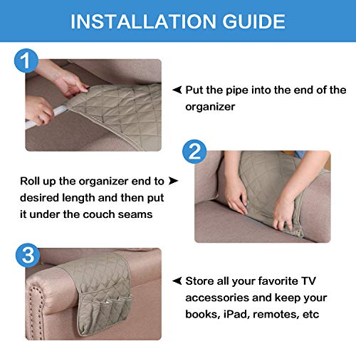 image for H.VERSAILTEX Non-Slip Couch Sofa Chair Armrest Organizer with 5 Pocket