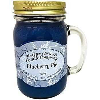 Our Own Candle Company Blueberry Pie Scented 13 oz Mason Jar Candle-Made in The USA, 13 Ounce