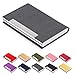 Business Card Holder, JuneLsy Business Card Case Luxury PU Leather and Stainless Steel Card Holder for Men and Women with Magnetic Shut Keep Business Cards Clean (Gray)