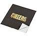 50 Pack Cheers Disposable Cocktail Beverage Paper Napkins for Birthday, Wedding Party Supplies, Black & Gold Foil, 5 in