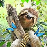 Wooden Jigsaw Puzzle - Sloth Among The Butterflies