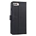 Abacus24-7 iPhone 8 Plus Case 7 Plus Case Wallet with RFID Blocking ID/Credit Card Theft Protection Flip Cover and Stand Black