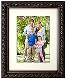MCS Matted Gallery Frame With Ropped Edges, Walnut, 5x7-Inch