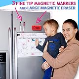 Magnetic Dry Erase Calendar for Refrigerator - Best Family Calendar for Fridge 16,5"x12,5" - Monthly Calendar for Kitchen - 3 Fine Tip Markers and Large Eraser with Magnets - Whiteboard for Planners