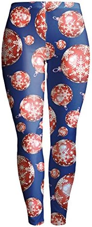 Christmas Leggings Snowflake Print Leggings Opaque Strechy Tights Fitness Pants