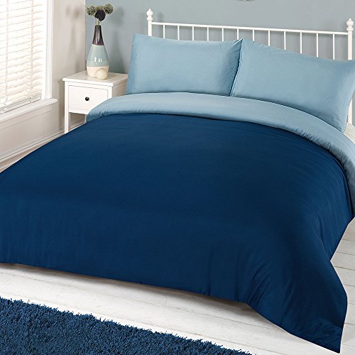 Dreamscene – Biancheria da letto lenzuola con angoli in microfibra, Soft Touch, Blu navy, Singolo