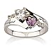 Promise Ring Engraved Ring Sterling Silver Birthstone Ring Heart Ring With Swarovski Stones Couples Ring Split Band Ring