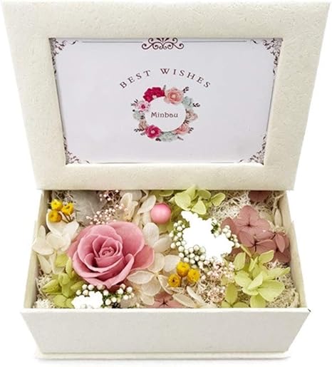 Amazon Sorabai 石鹸の花 ギフトボック スバラの花ボックス 誕生日の贈り物 贈り物 永遠の花 記念日 恋人を贈る フォトフレーム付き Diy 色 White 造花 オンライン通販