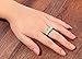 CiNily Silver Plated Green Opal Emerald Gemstone Ring Size 7