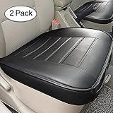 Big Ant Edge Wrapping 2pc Car Front Seat Cushion Cover Pad Mat for Auto Supplies Office Chair with PU Leather(Black)