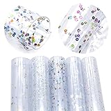 David accessories Transparent Jelly Faux Leather Sheet Clear PVC Confetti Sequins Embed Synthetic Leather Fabric 5 Pcs 8