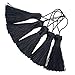 Makhry 20pcs 4.3 Inch Handmade Silky Floss Mini Tiny Craft Tassels with 2-Inch Cord Loop and Small Chinese Knot for Earrings, Souvenir, Bookmarks, DIY Craft Accessory,Tags (Black)