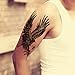Fake Waterproof Removable Temporary Tattoos - Fashion Lady Long Lasting Body Art Stickers - Eagle Owl Fish Big Skull Flower Eye Make Up - 6 Styles Body Painting Premium Kit for Guys