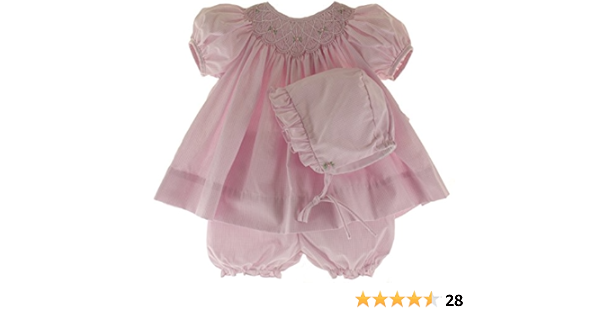 baby girl dress and bonnet set
