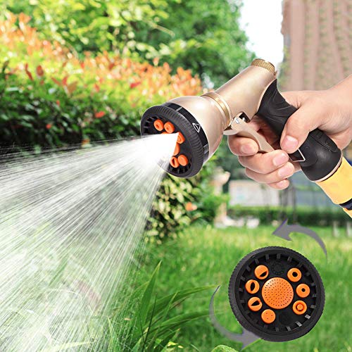V.C.FORMARK Garden Hose Nozzle Heavy Duty Metal Spray Gun Sprayer Brass 9 Adjustable Patterns for Car Washing,Plants Watering,Pets Shower,Floor Cleaning - Thumbnail 5