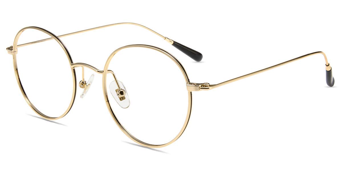 Photo 1 of Firmoo Blue Light Blocking Reading Glasses 2.0,Computer Reading/Gaming/TV/Phones Glasses,Round Metal UV Glare Readers Glasses,Gold