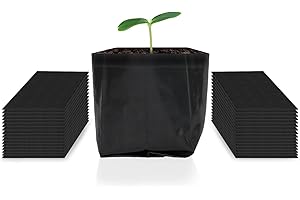 AC Infinity Nursery Bags 1 Gallon, Non-Woven Fabric Growing Pouches, 50-Pack Biodegradable Plant Pots for Seed Starting, Soil Transplant, Home Garden Supply