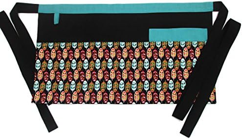 Handmade Utility/Teacher/Realtor Apron, by DesignsbyDowning (Teal feathers)