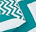 Chezmoi Collection 2-Piece Reversible Chevron Zig Zag Duvet Cover Set with Corner Ties (Twin, Teal)