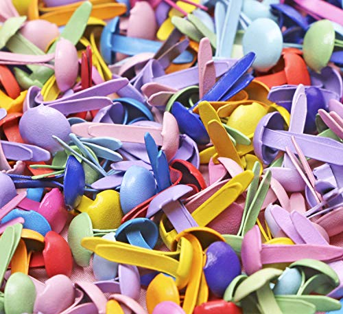 image for Penta Angel Paper Fasteners 200Pcs Colorful Mini Brads Round Brass Met
