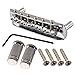 Gusnilo New Threaded Saddle Guitar Bridge with Mounting Cup for Mustang Jazzmaster Jaguar Chrome