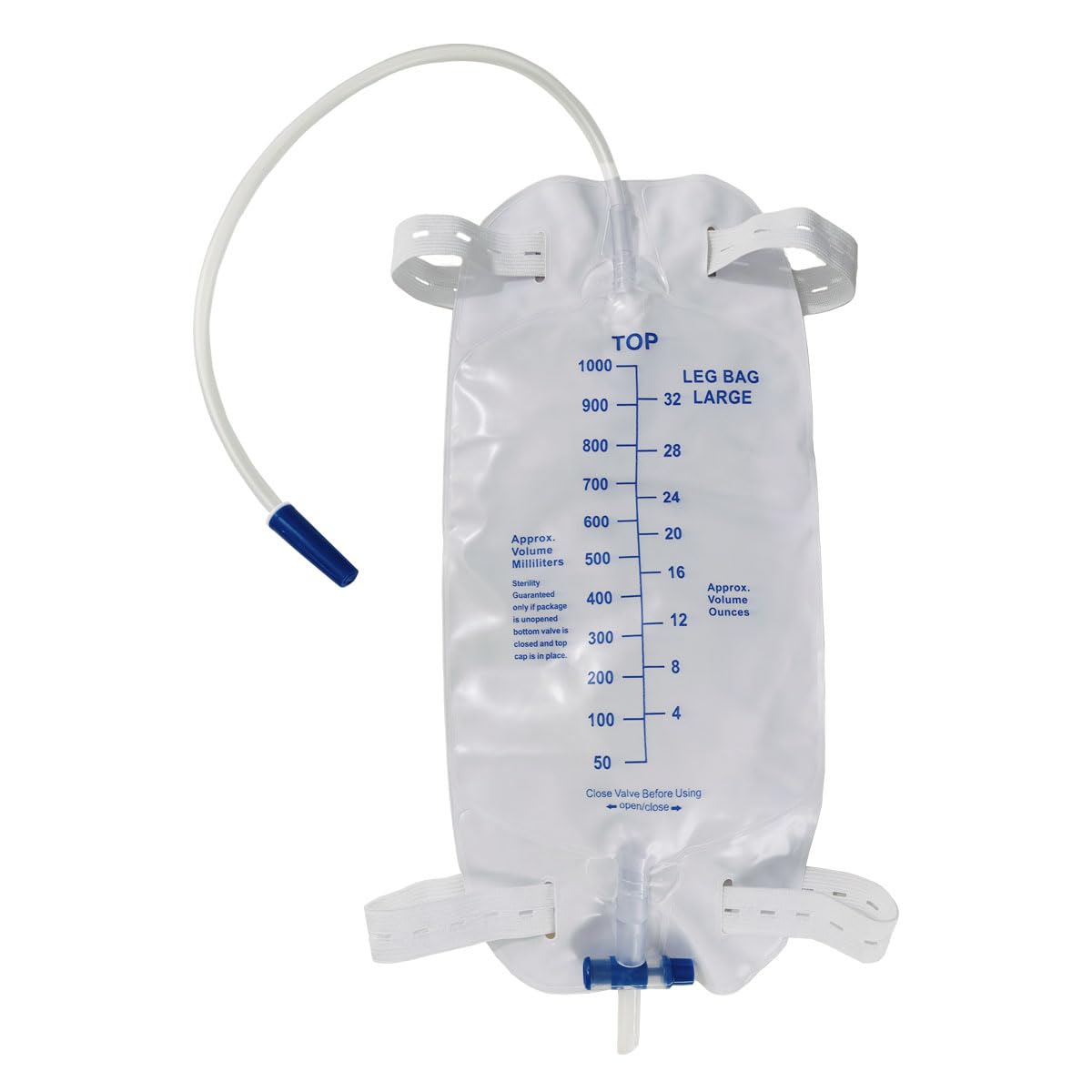 Photo 1 of 10 Pack Catheter Bags Leg Bag Urinary Drainage Bag with Cloth Straps Anti-Reflux Valve 32 Oz with 16” Tubing