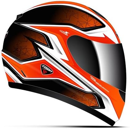 Zoan Thunder Electra Orange DOT Full Face Street Motorcycle Helmet Youth Small