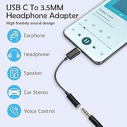 USB C to 3.5mm Headphone Jack Adapter, USB C to Aux