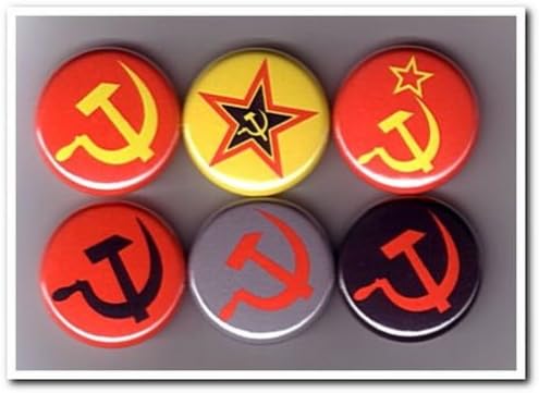 HAMMER &amp; SICKLE buttons badges pins soviet russia marxism communist